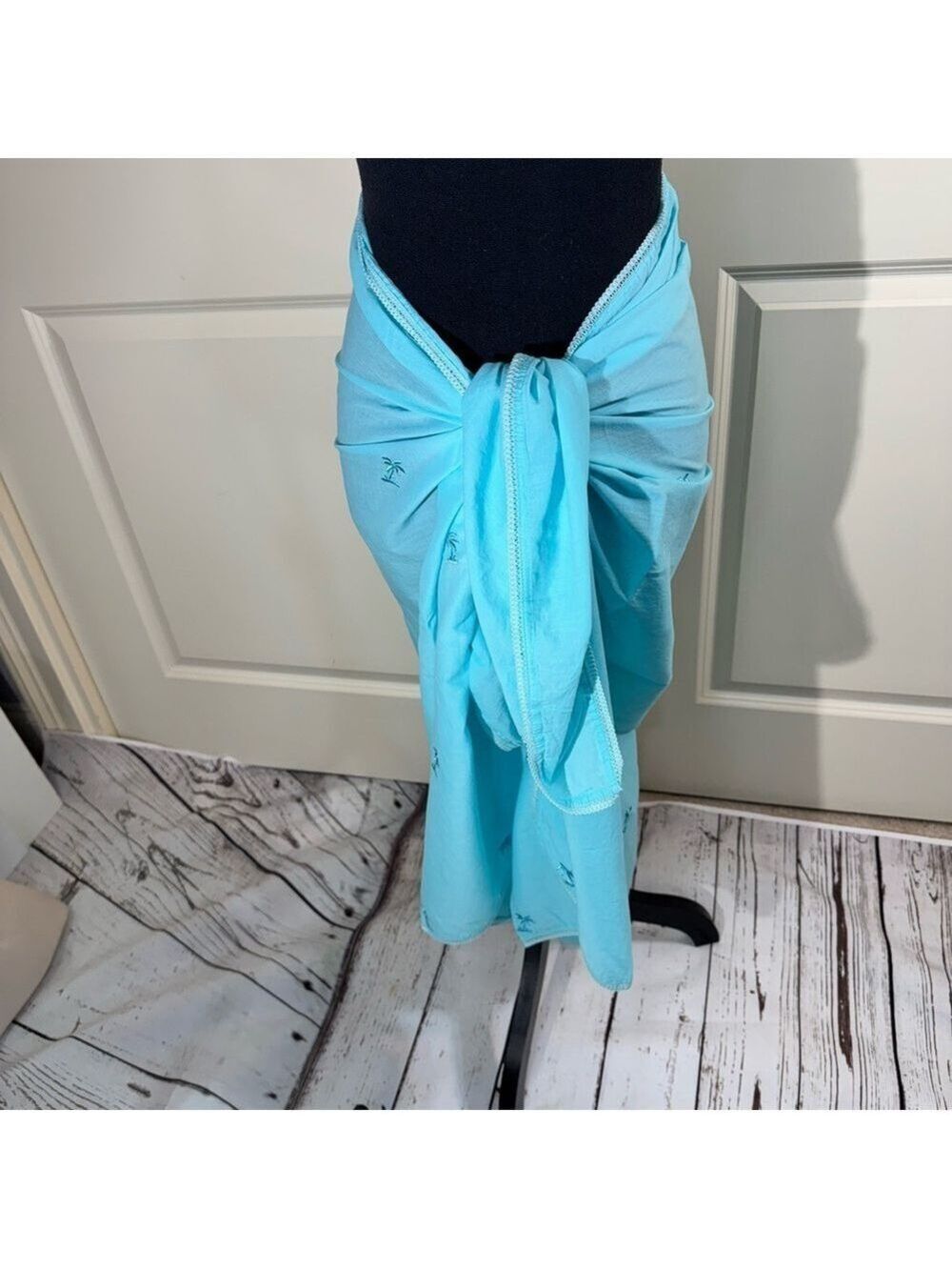 Beach Cabana Cotton Aqua Swim Sarong Coverup